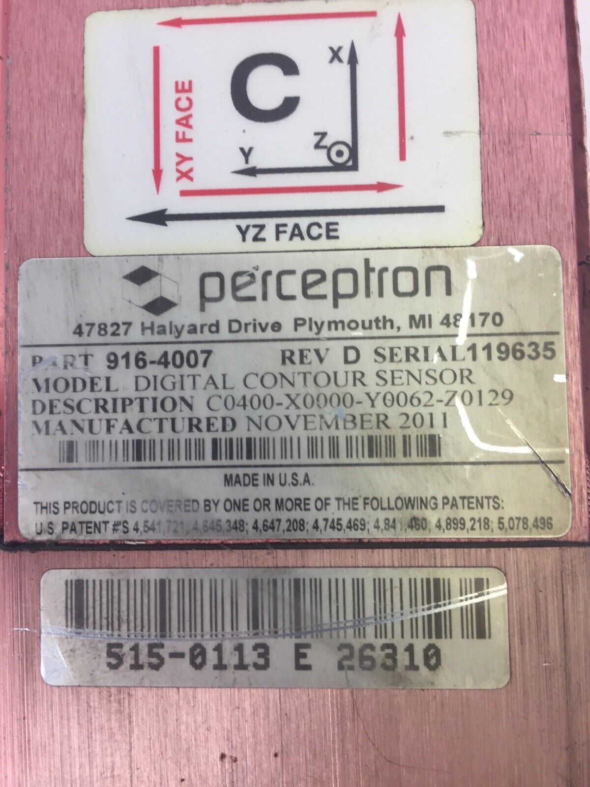 PERCEPTRON 916-4007 DIGITAL CONTOUR SENSOR REV D