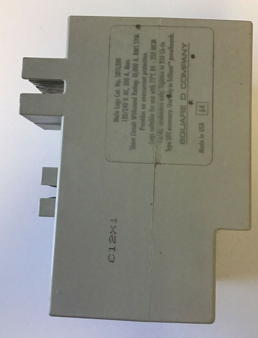 SQUARE D SDTL200 120/240VAC TRILLIANT MAIN SUB LUG 200A BREAKER