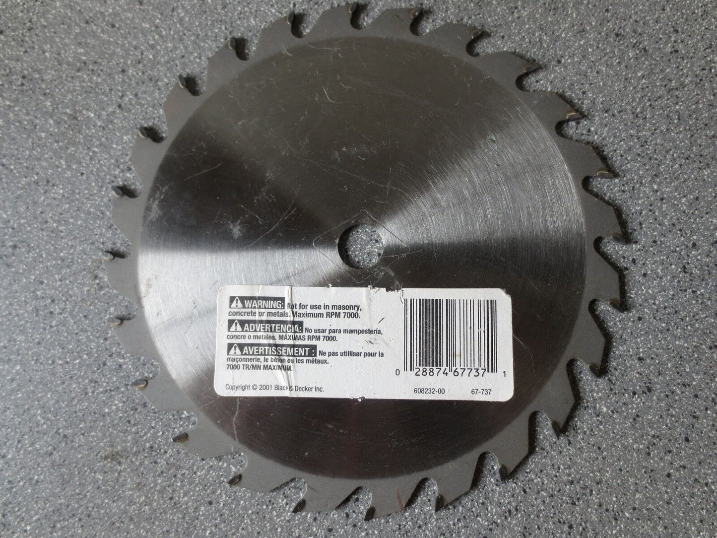 BLACK & DECKER CIRC. SAW BLADE 7-1/4" 24T CARBIDE RIPPING/CROSSCUT - NEW SURPLUS