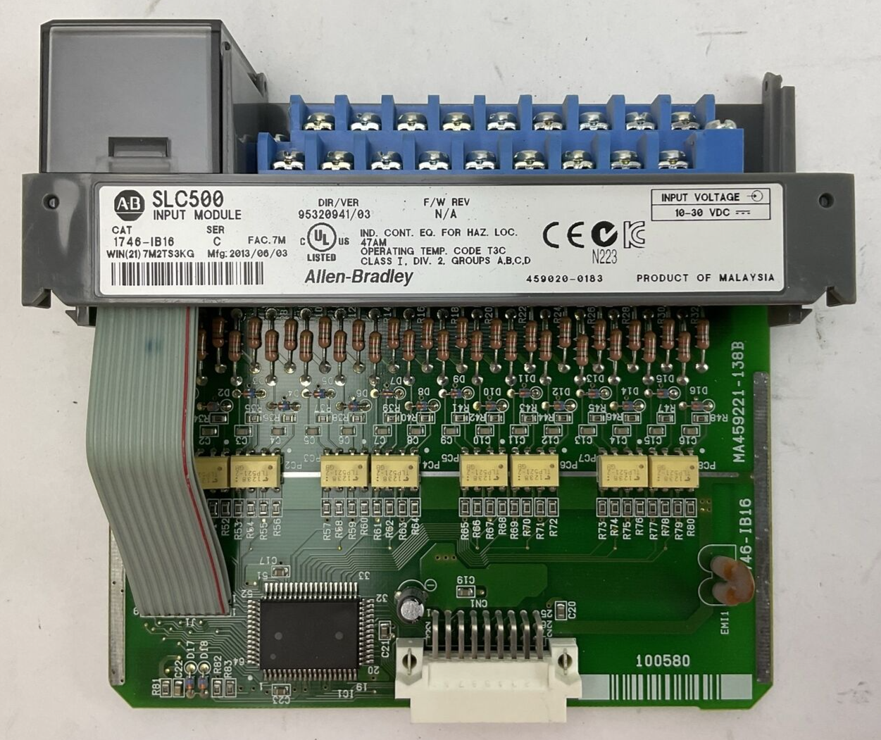 ALLEN BRADLEY 1746-IB16 SER C F/W REV N/A DIR/VER 95320941/03 SLC500 INPUT MODUL