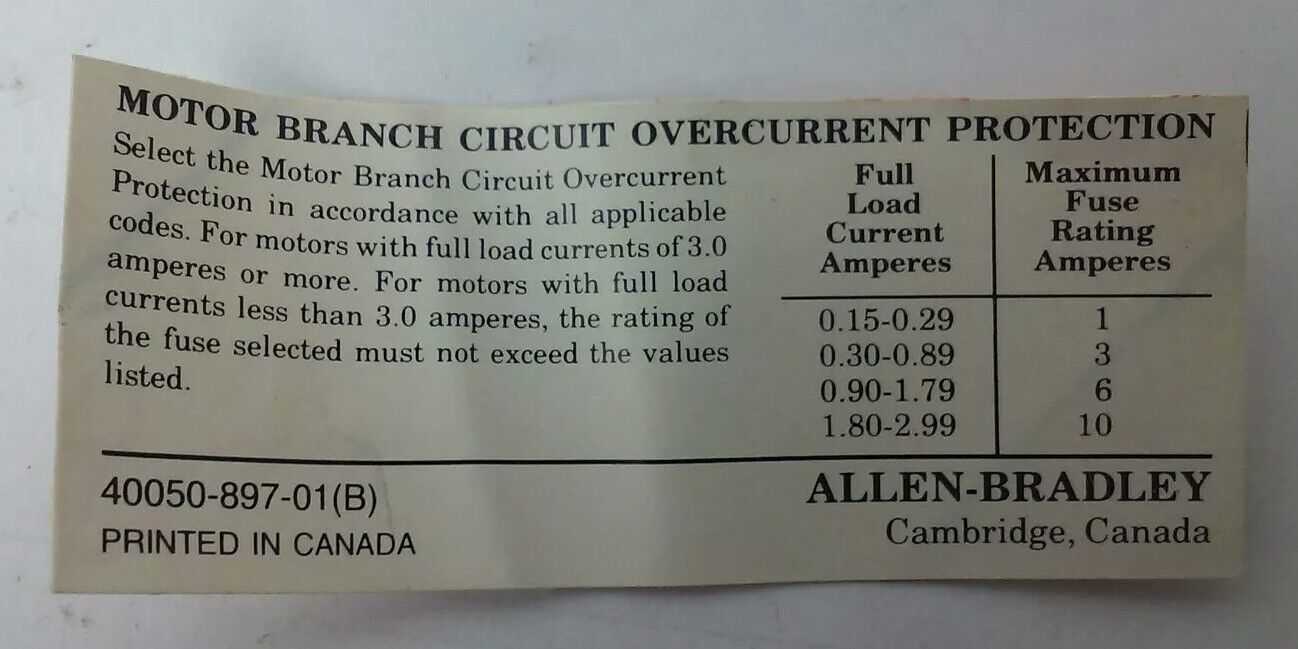 ALLEN BRADELY 600-TQX110 SER.B, MANUAL MOTOR STARTER 240V, NO KEY