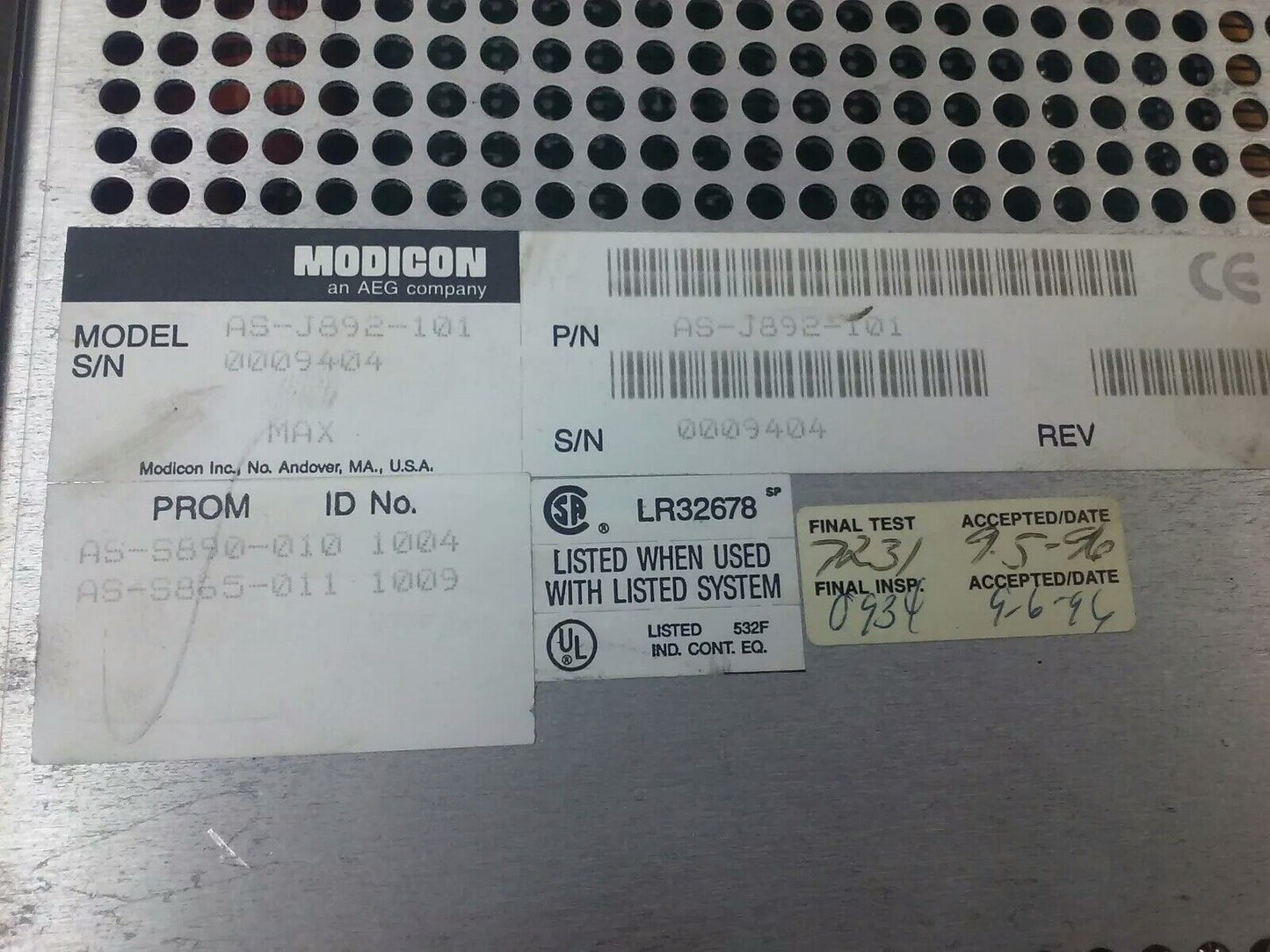 MODICON AEG AS-J892-101 REMOTE I/O PROCESSOR, AS-J8