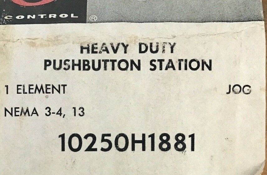CUTLER HAMMER 10250H1881 HEAVY DUTY PUSH BUTTON STATION