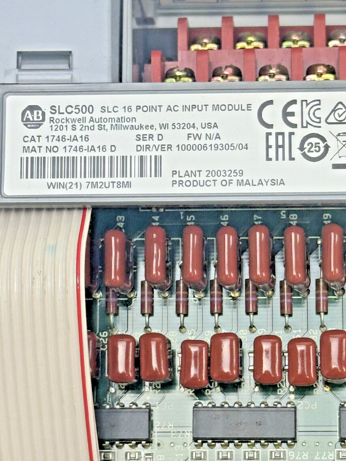 ALLEN-BRADLEY - 1746-IA16 SER. D FW N/A - SLC 500 16 POINT AC INPUT MODULE