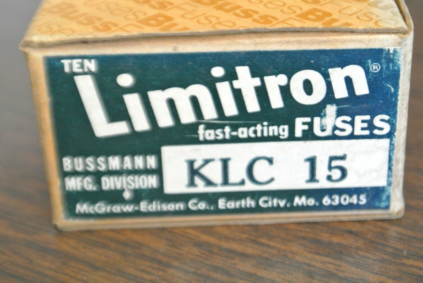 BOX of 10 / BUSSMANN KLC15 LIMITRON FUSE / 15A / 500V / NEW SURPLUS