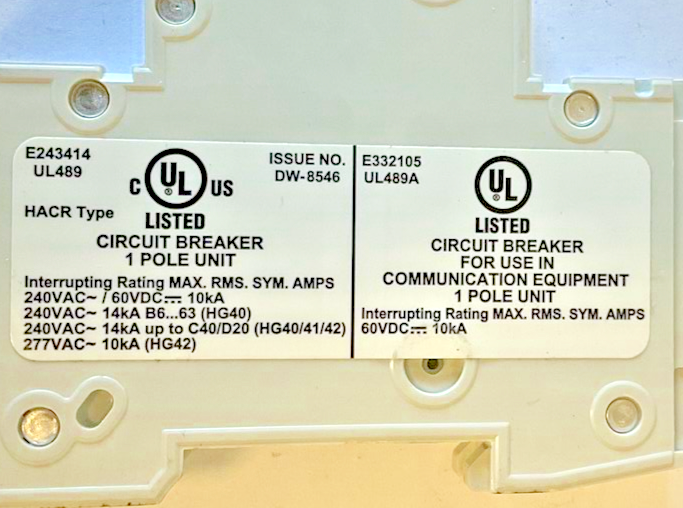 SIEMENS 5SJ4111-7HG40 CIRCUIT BREAKER 5A CHAR.C TYPE HSJ 230V ***LOTOF3***