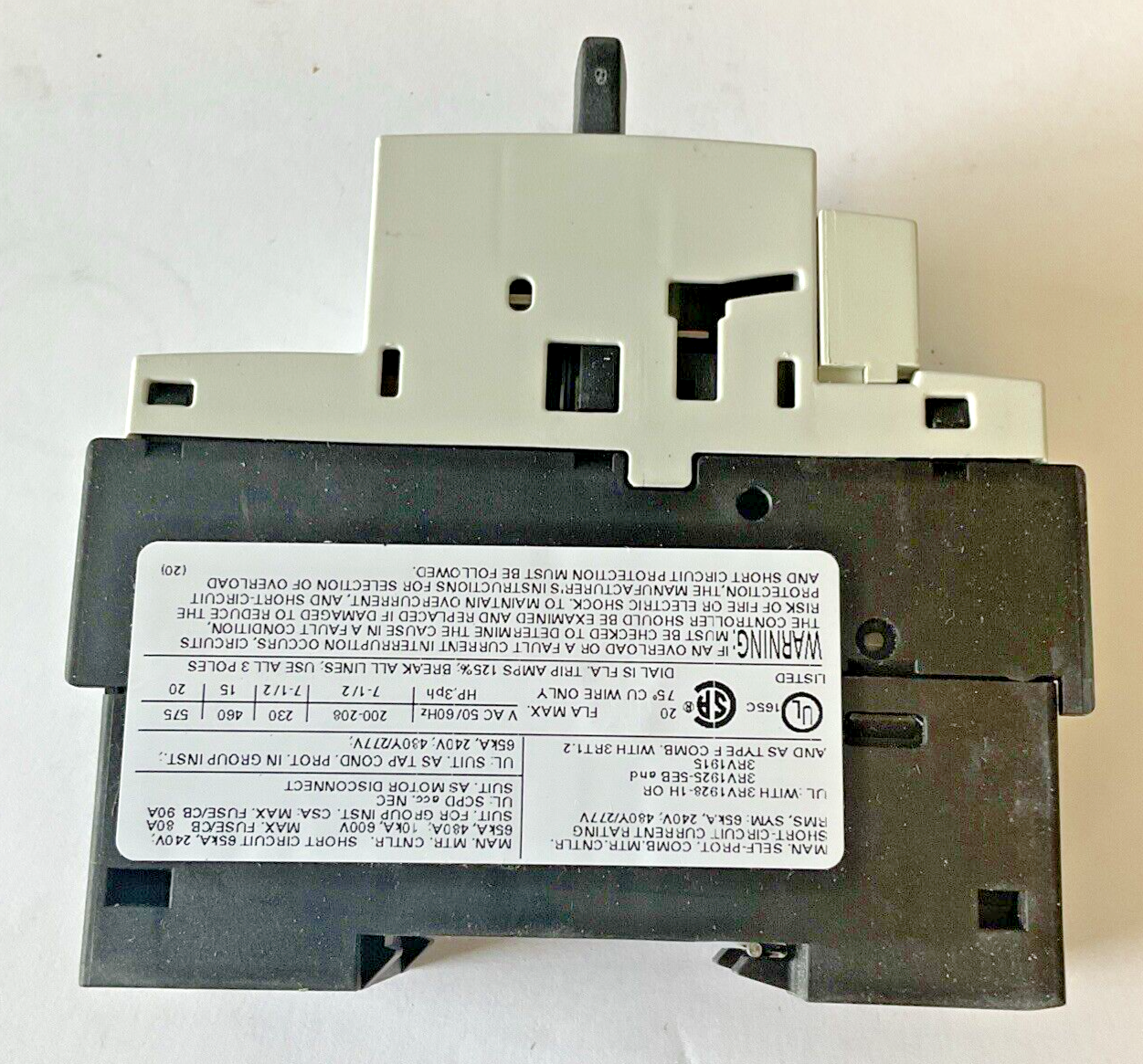 SIEMENS 3RV1021-4BA15 MOTOR CONTROL 14-20A 50HZ