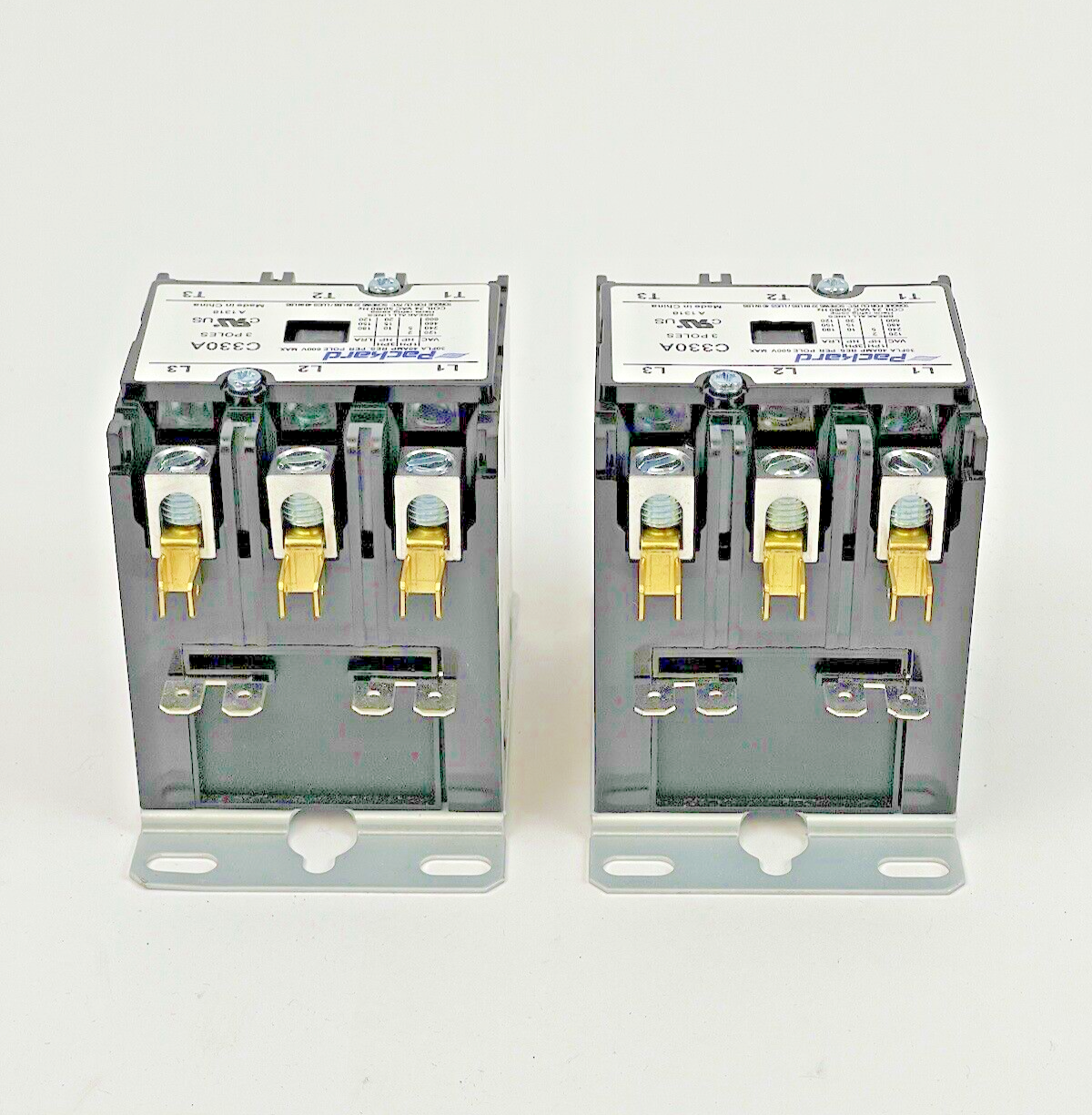 PACKARD *LOT OF 2* - C330A - DEFINITE PURPOSE CONTACTOR - 3 POLE, 30A, 24V 50/60
