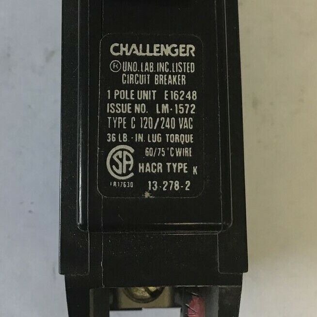 CHALLENGER/SYLVANIA C115 CIRCUIT BREAKER TYPE C CLASS CTL***LOTOF10***