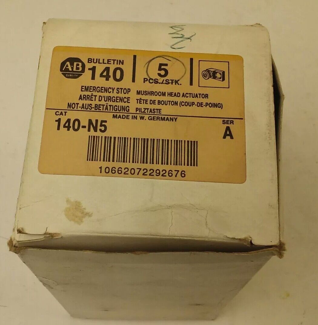 ALLEN BRADELY 140-N5 SERIES A EMERGENCY STOP PUSH BUTTON, MUSHROOM HEAD ACTUATOR
