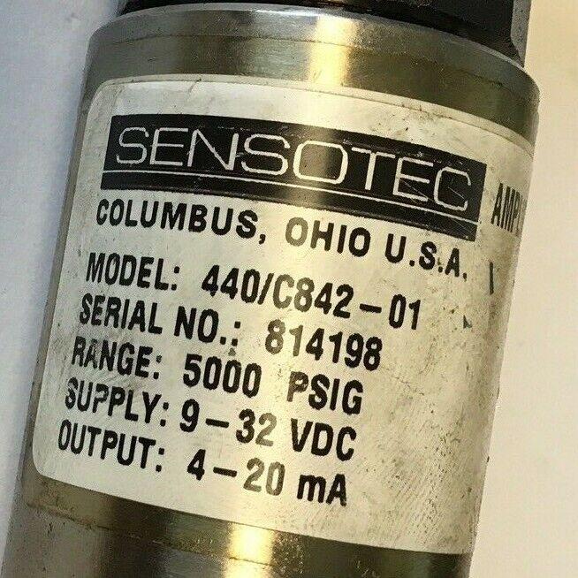 SENSOTEC 440/C842-01 AMPLIFIED TRANSDUCER 5000 PSIG RANGE
