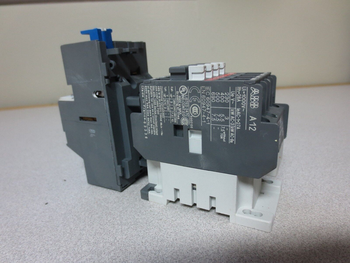 ABB A12-30-10 CONTACTOR + TA25 DU OVERLOAD RELAY ASSEMBLY