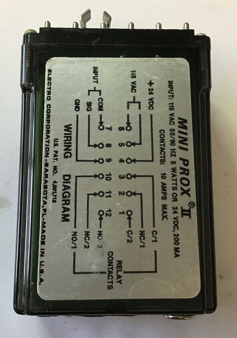 ELECTRO CORP. 55125A MINI PORX II RELAY OUTPUT 115VAC 50/60HZ 5W 24VDC