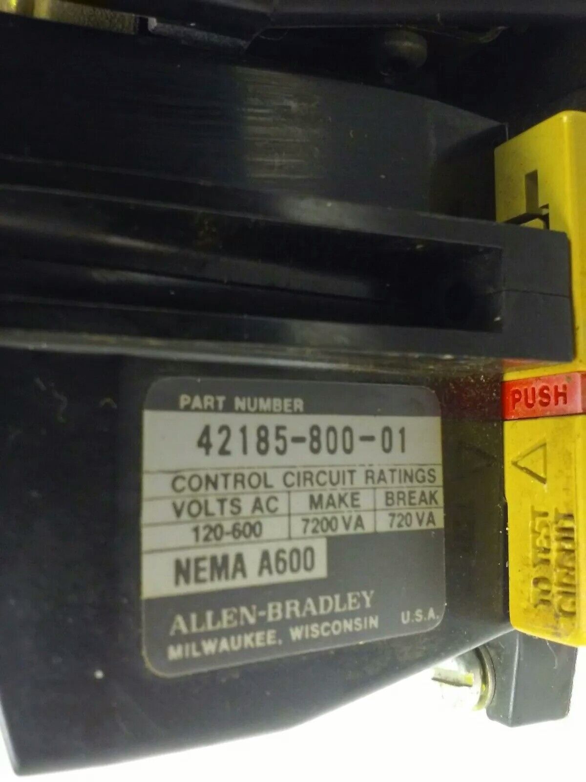 ALLEN BRADLEY 509-AOB, SER. B, STARTER, 200-208V COIL CONTACTS PERFECT CONDITION
