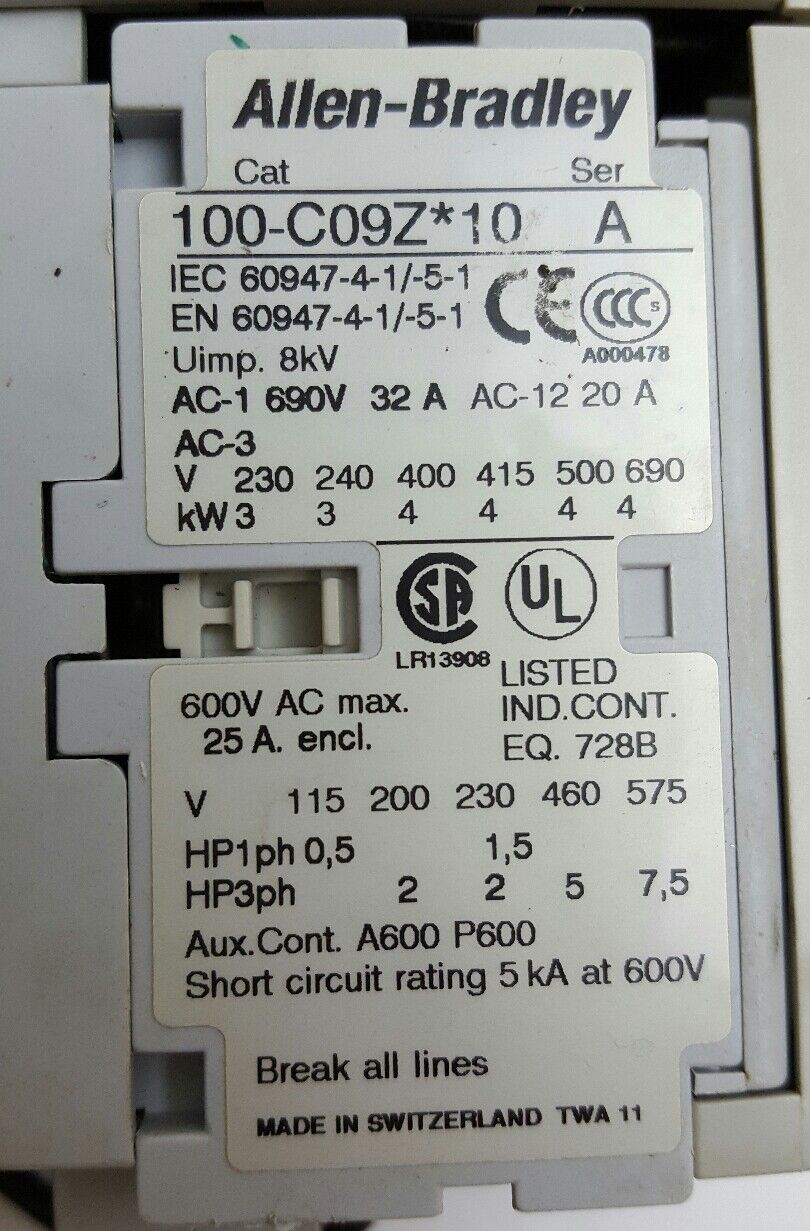 Allen Bradley Comb Starter # 190S-ADNJ2-CA40C B