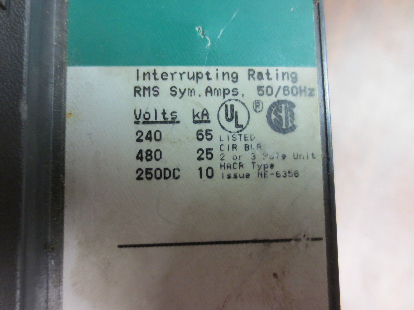 GE THED124015 HI-BREAK CIRCUIT BREAKER 15A 2-POLE 480VAC 250VDC