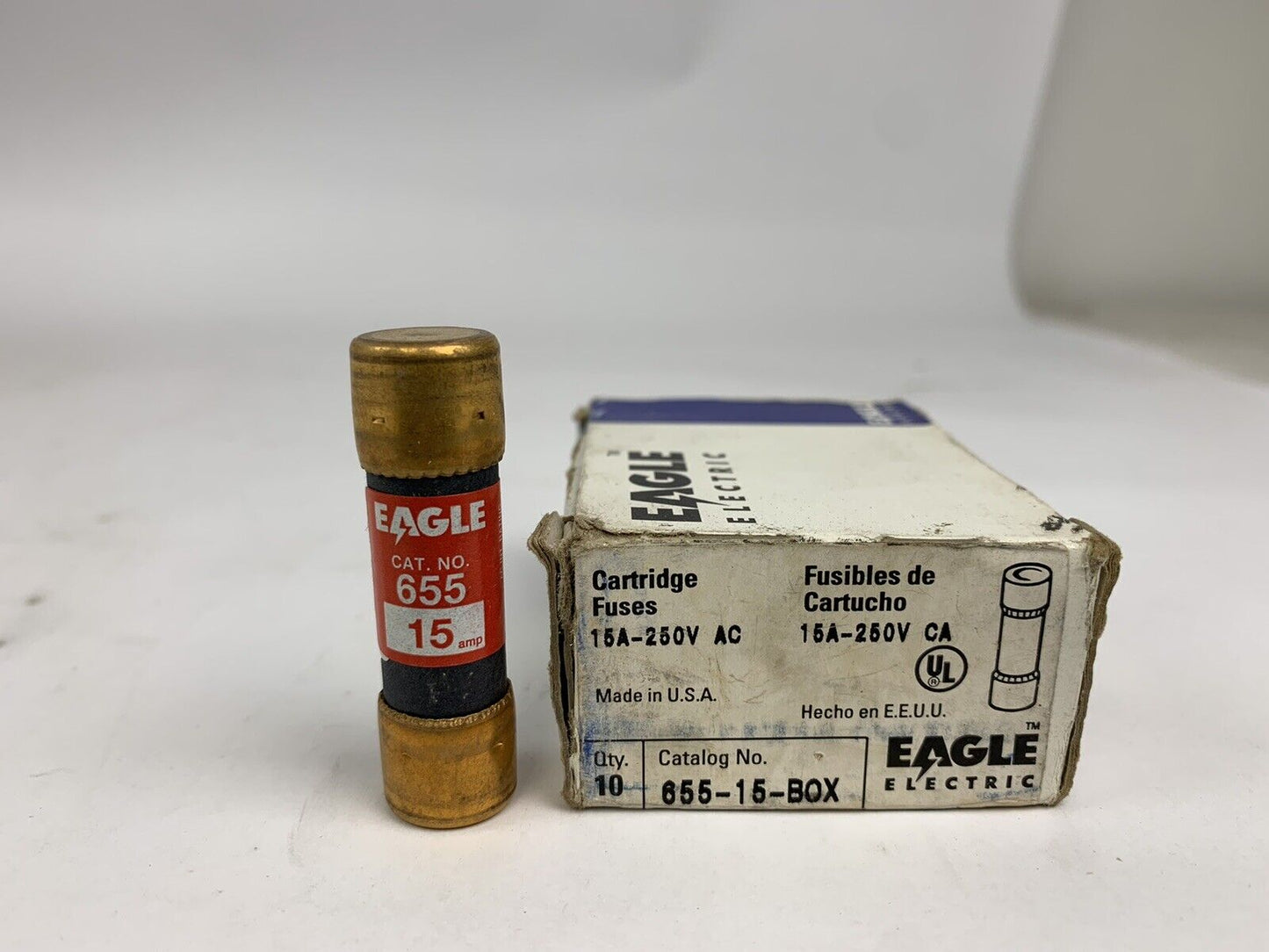 Eagle Electric Cartridge 655-15-BOX 15A 250V Fuse "Lot of 10"