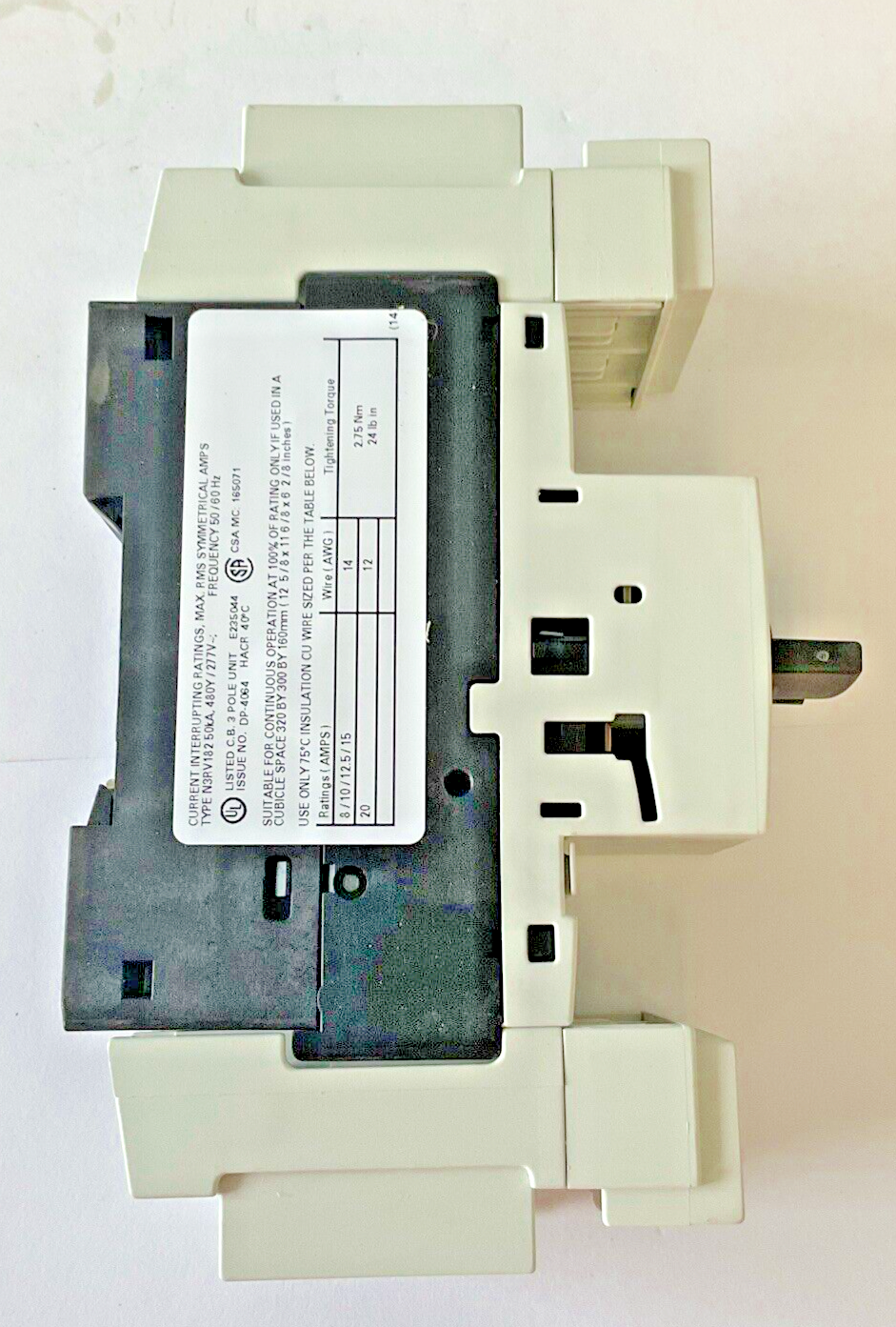 SIEMENS 3RV1821-1HD10 COMBINATION MOTOR CONTROL 8A