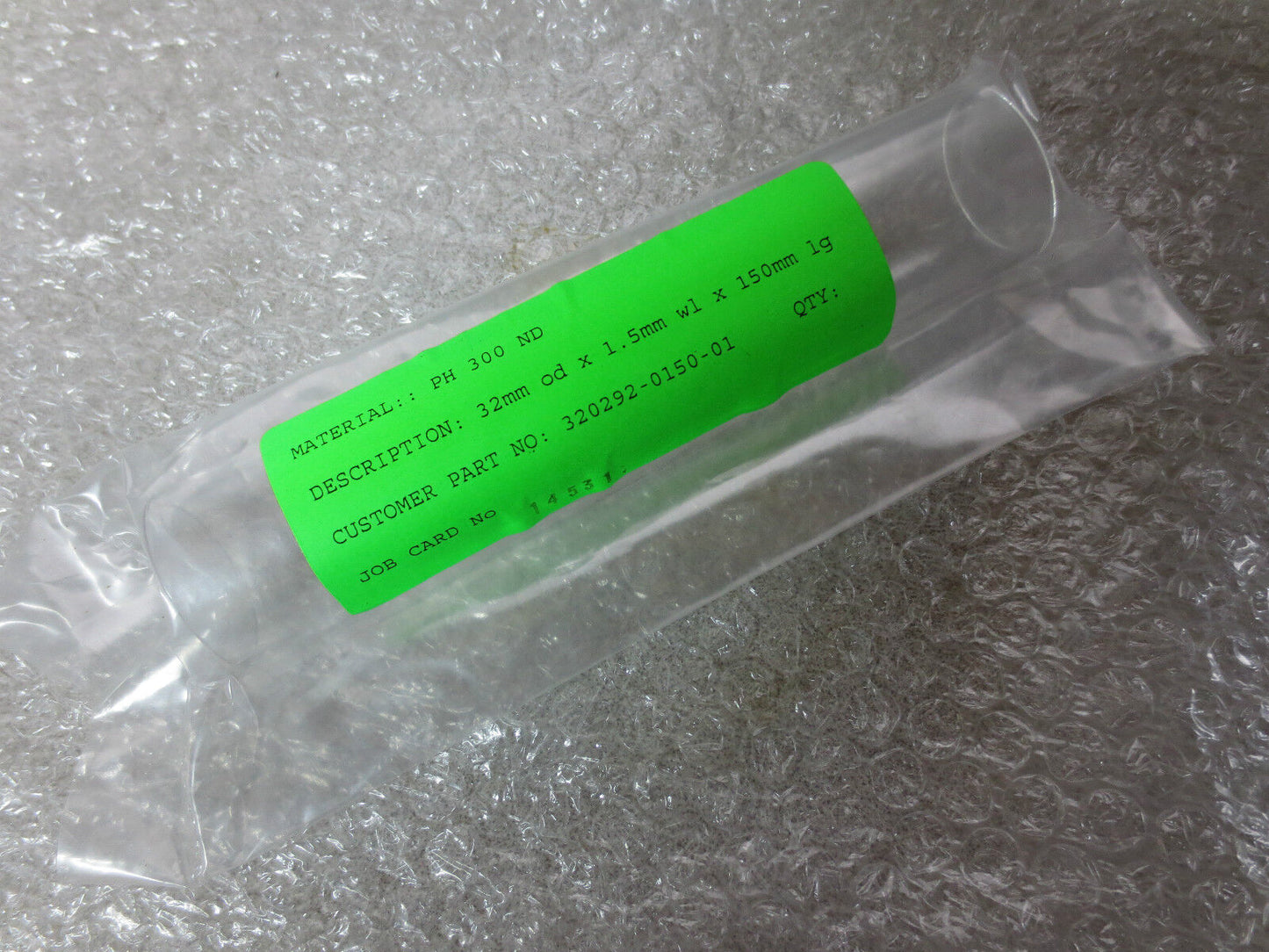 HANOVIA UV 320292-0150-01 SLEEVE 32mm x 1.5mm X 150mm CLEAR LIGHTING PH 300 ND