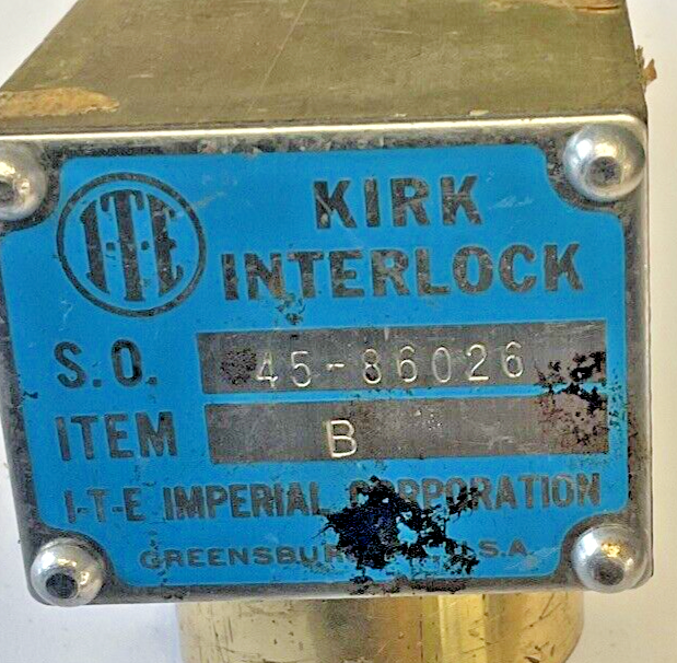 ITE KIRK INTERLOCK 45-36026 ITEM B W/O KEY