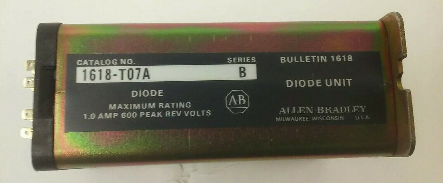 ALLEN BRADLEY, 1618-T07A, SER. B, DIODE UNIT, 1AMP 600 PEAK REC VOLTS, 600V