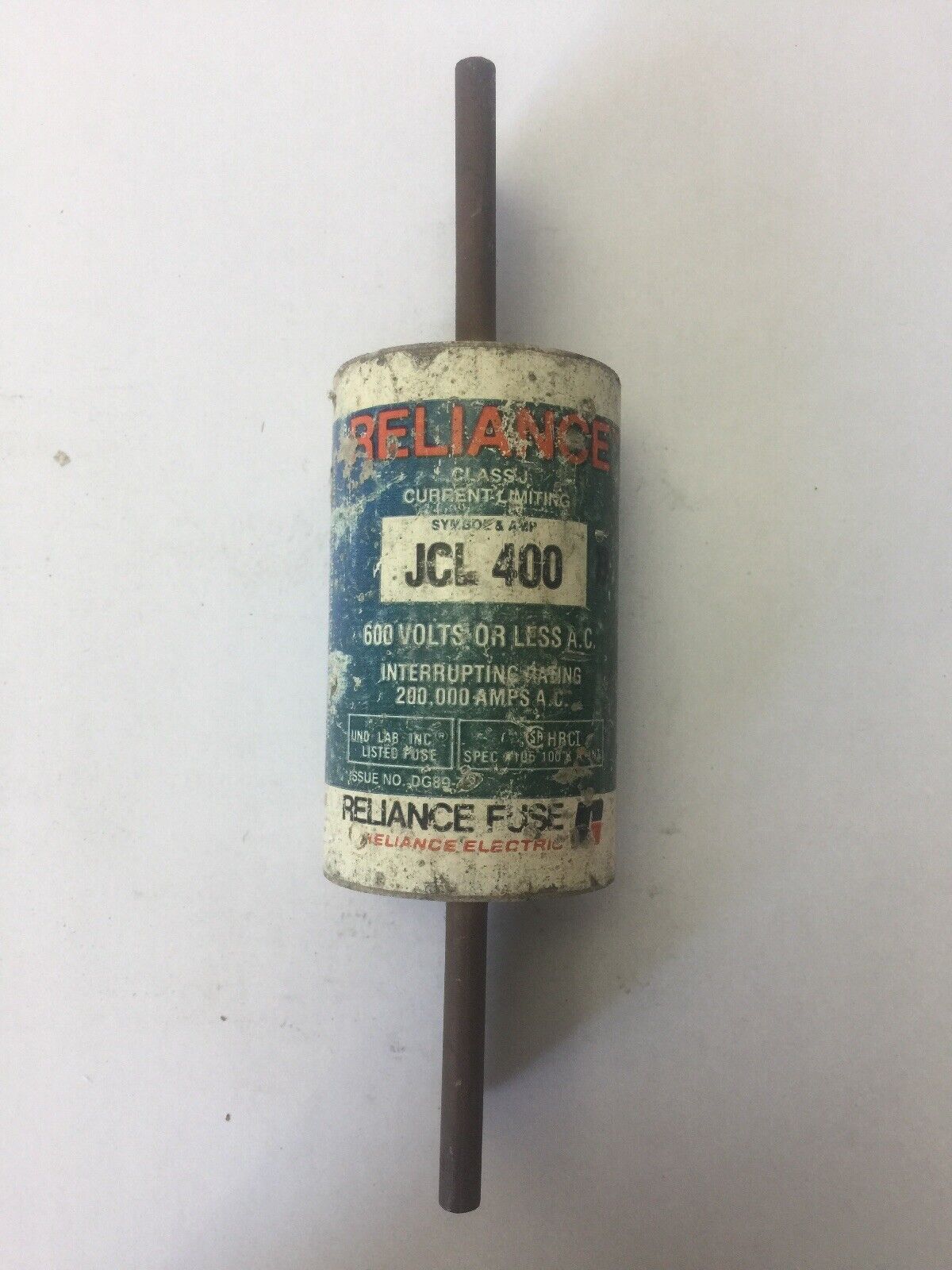 RELIANCE JCL 400 CLASS J CURRENT-LIMITING FUSE 400AMPS 600VAC