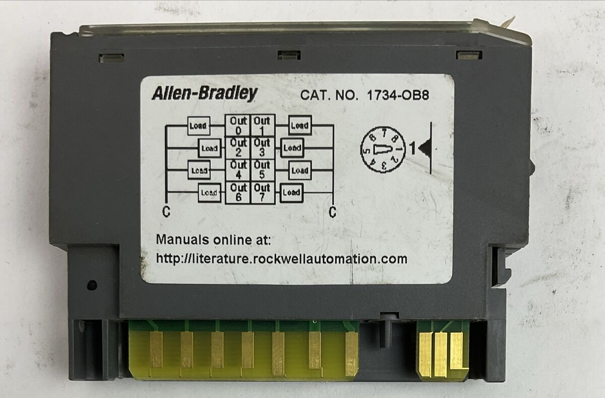 ALLEN BRADLEY 1734-OB8 OUTPUT MODULE SER C REV A02 F/W REV 3.020 OUTPUT 24VDC