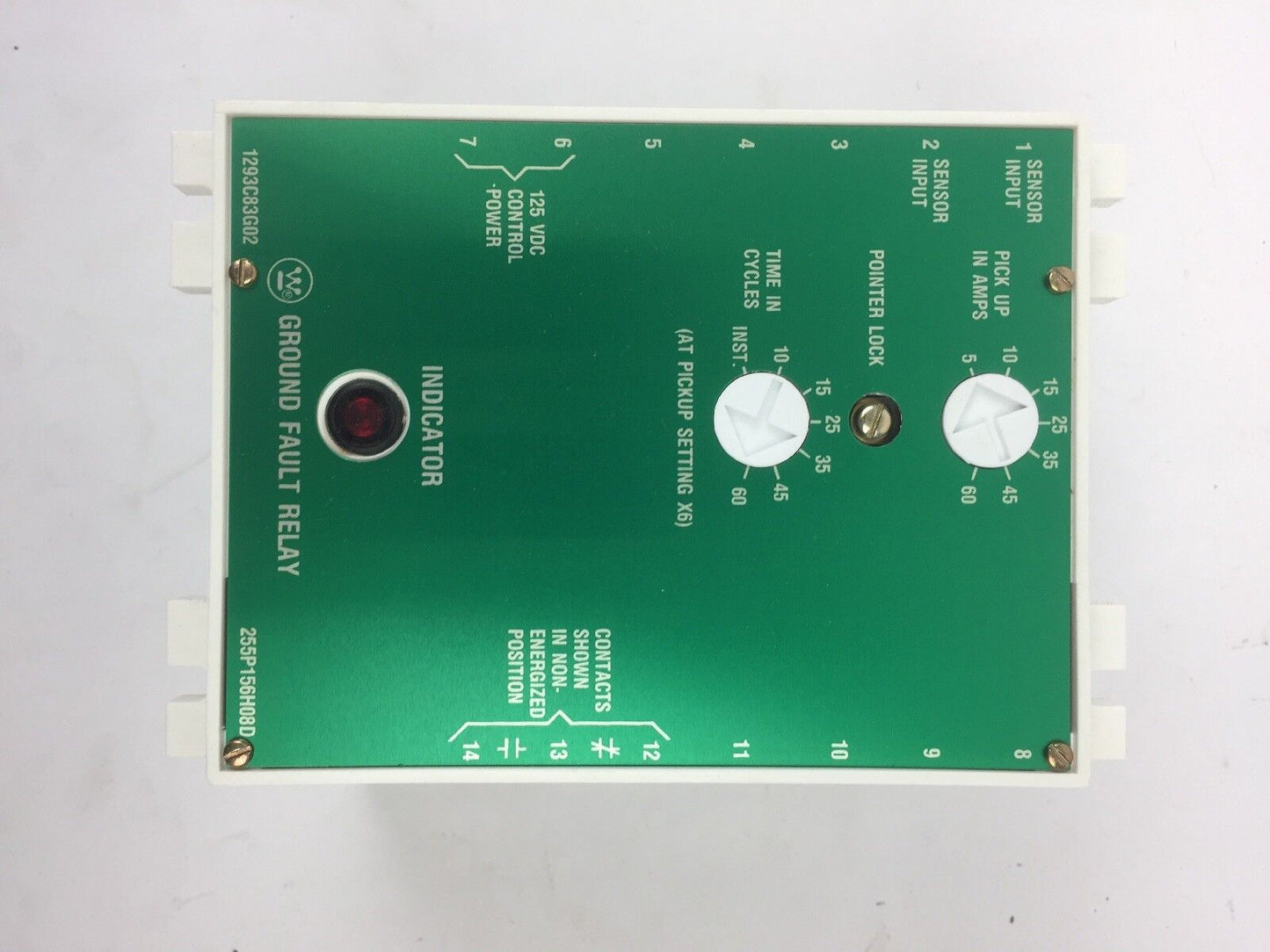 WESTINGHOUSE GFR60ED GROUND FAULT RELAY ELEC RESET W/O INTLK 255P156H08D