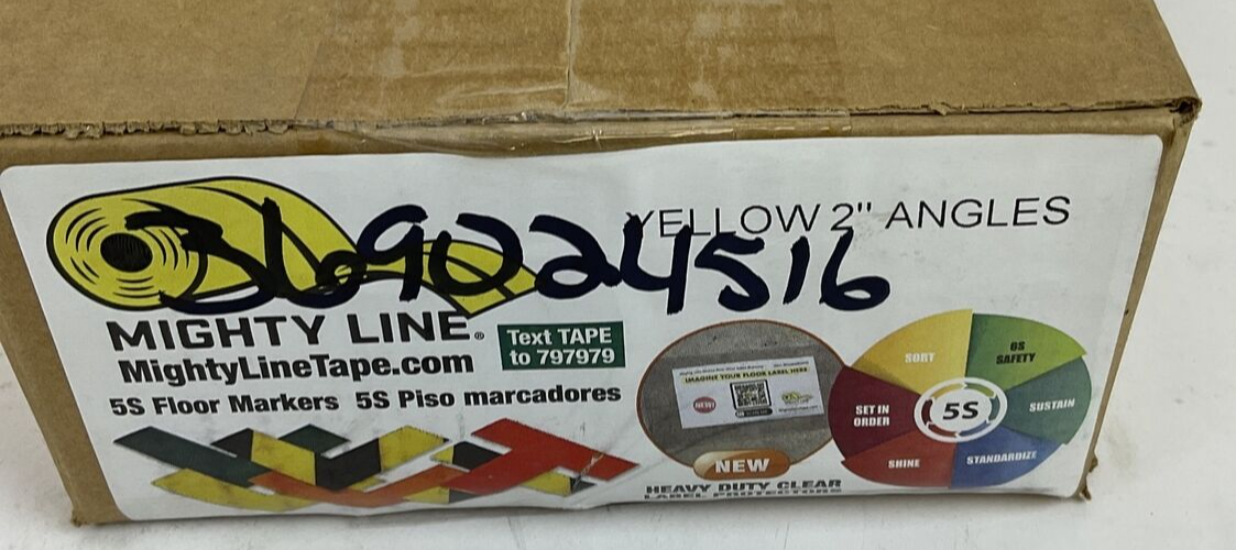 MIGHTY LINE YELLOW FLOOR TAPE L SHAPE 2" QTY 200