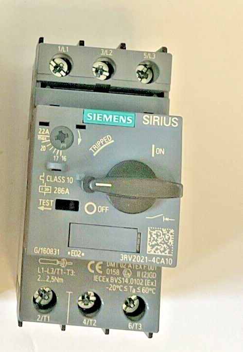 SIEMENS 3RV2021-4CA10 MOTOR CONTROL 16-22A