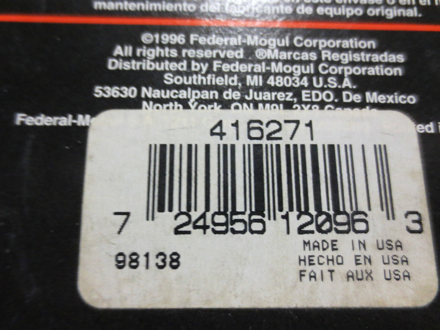 FEDERAL MOGUL NATIONAL 416271 OIL SEAL, REAR INNER, STUDEBAKER