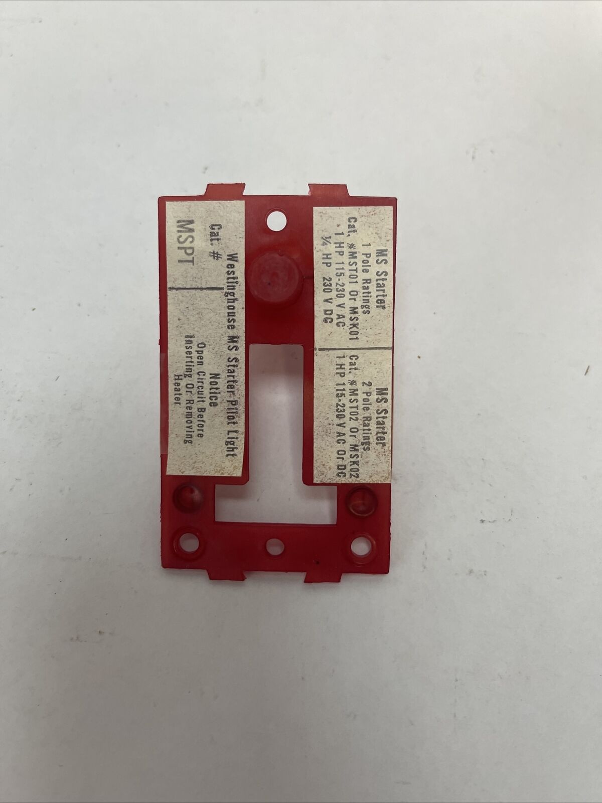WESTINGHOUSE MST02DN1P MANUAL STARTER SWITCH 2 POLE 1HP 115-230V