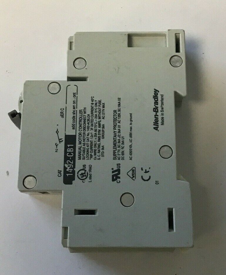 ALLEN BRADLEY 1492-CB1 G020 SER. C 2A 277V 1/6HP CURCUIT BREAKER ***(LOTOF10)***