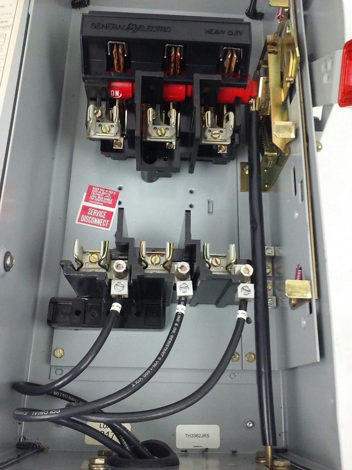 GE TH3362JRS, SAFETY SWITCH, MOD.10, 60A, 600VAC/250VDC, D16419 INTERLOCK RECEP