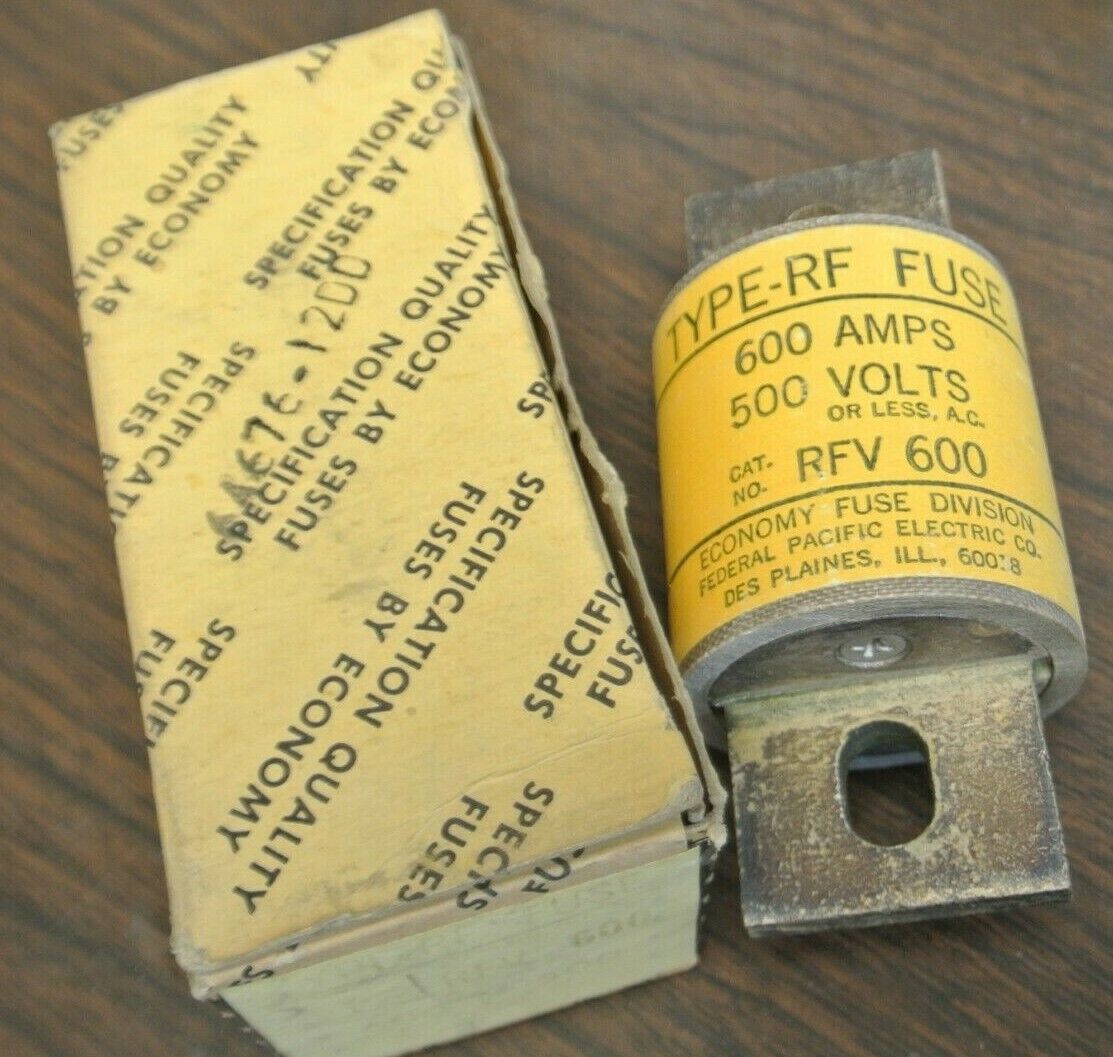 ECONOMY / BRUSH RFV600 RECTIFIER /SEMICONDUCTOR FUSE / 600A / 500V / NEW SURPLUS