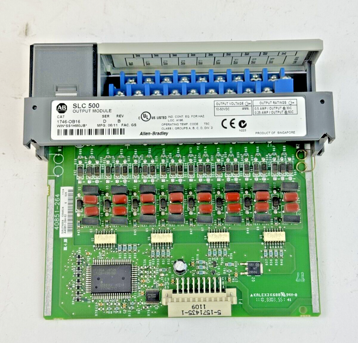 ALLEN-BRADLEY - 1746-OB16 SER. D REV. B - SLC 500 OUTPUT MODULE