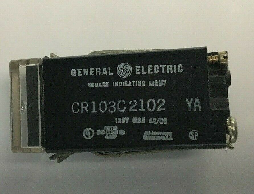 GE CR103C2102 SQUARE INDICATING LIGHT CLEAR LENS 125VAC/DC