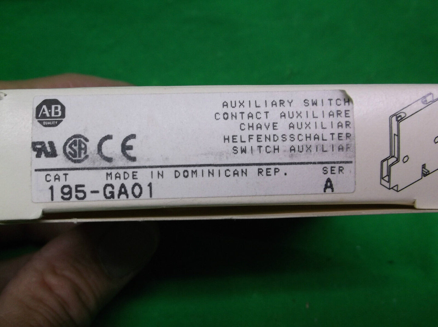 ALLEN BRADLEY 195-GA01 AUXILIARY CONTACT, Ser. A- N.C.- NEW SURPLUS