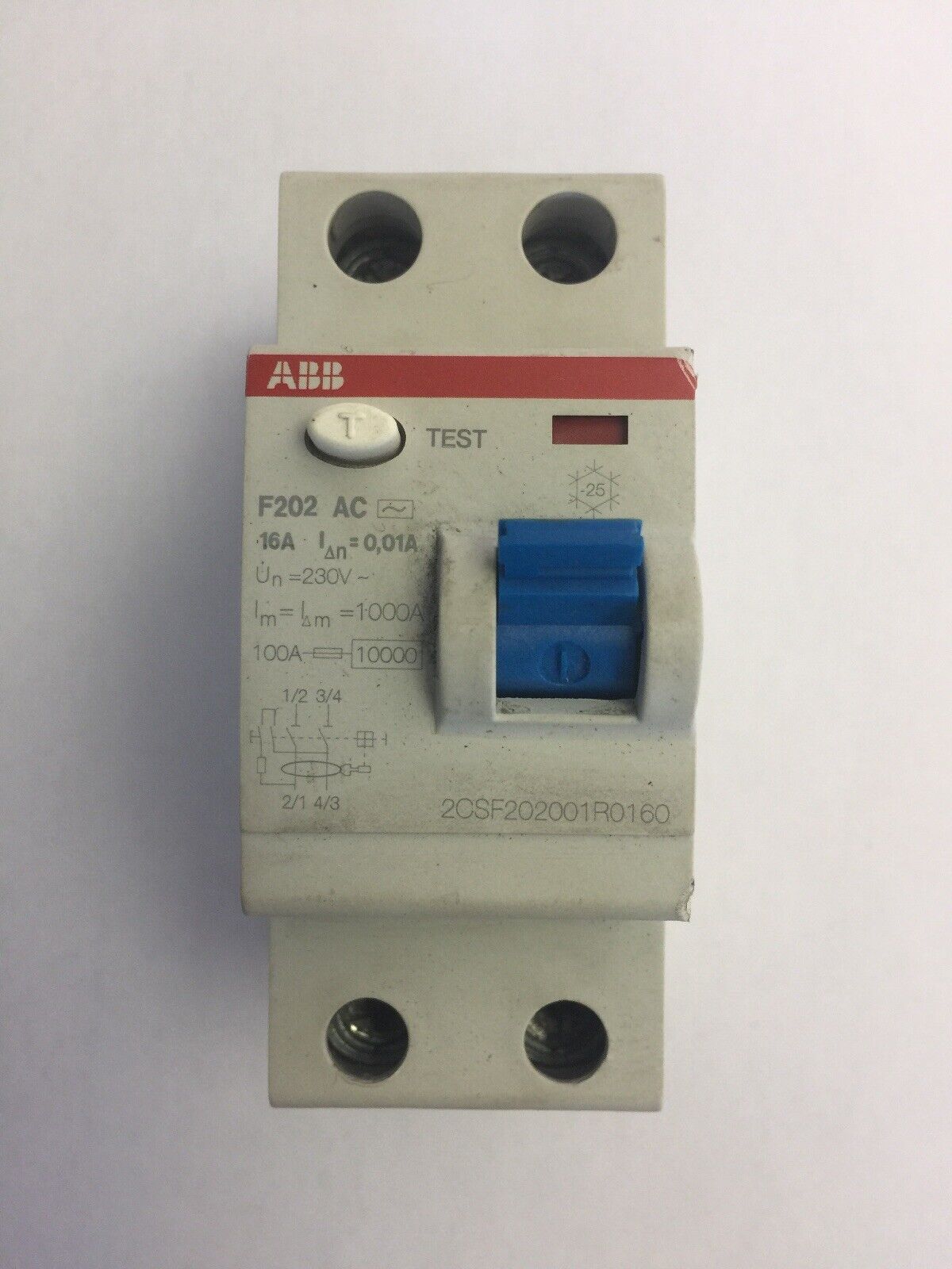 ABB 2CSF202001R0160 LIFESAVER DIFFERENTIAL SWITCH F202 VAC 16A Un=230VAC
