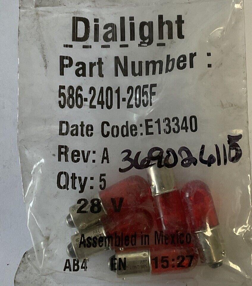 DIALIGHT 586-2401-205F RED LED BULB REV.A 28V ***LOTOF5***