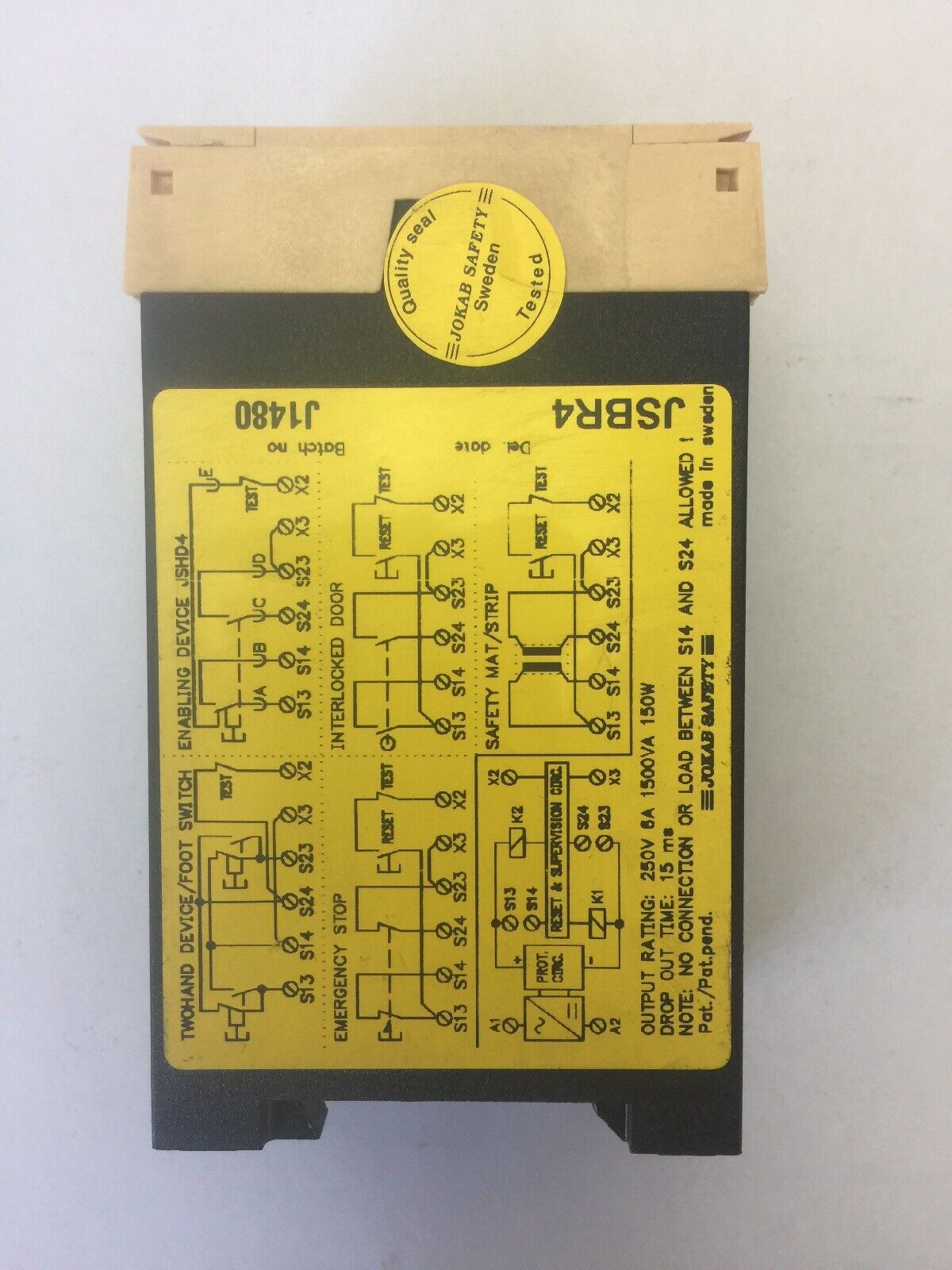 JOKAB SAFETY JSBR4 SAFTEY RELAY 115VAC