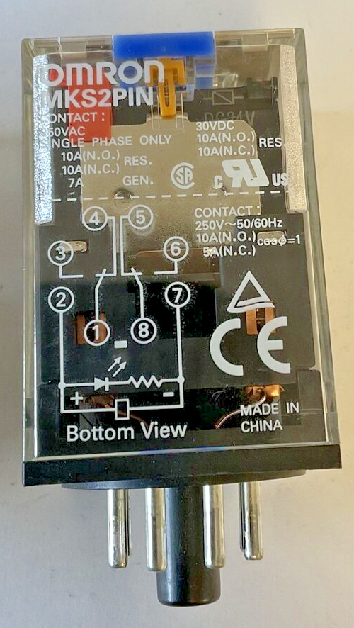 OMRON MKS2PIN RELAY 250VAC 30VDC 10A 50/60HZ ***LOTOF2***