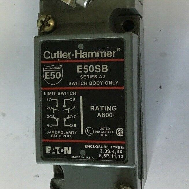 CUTLER HAMMER E50SB SER.A2 A600 LIMIT SWITCH W/ E50DD1 SWITCH HEAD.