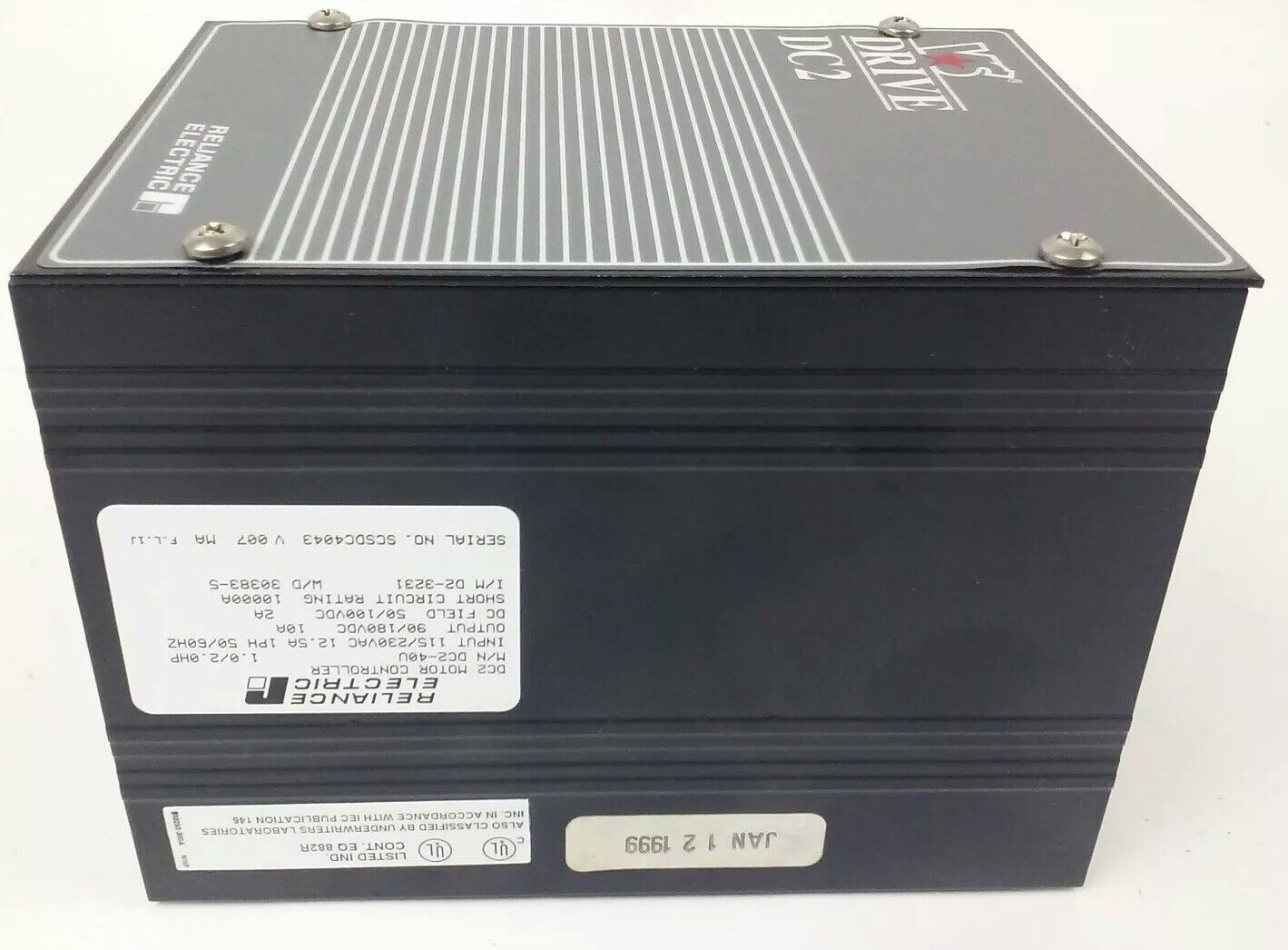 Reliance Electric Motor Controller DC2-40U, 1-2 HP, INPUT 230V, 12.6A, 1PH, 60HZ