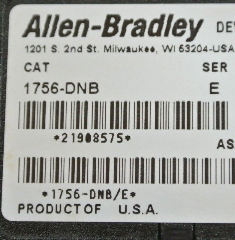 ALLEN-BRADLEY 1756-DNB DEVICENET BRIDGE / SCANNER MODULE - SERIES E