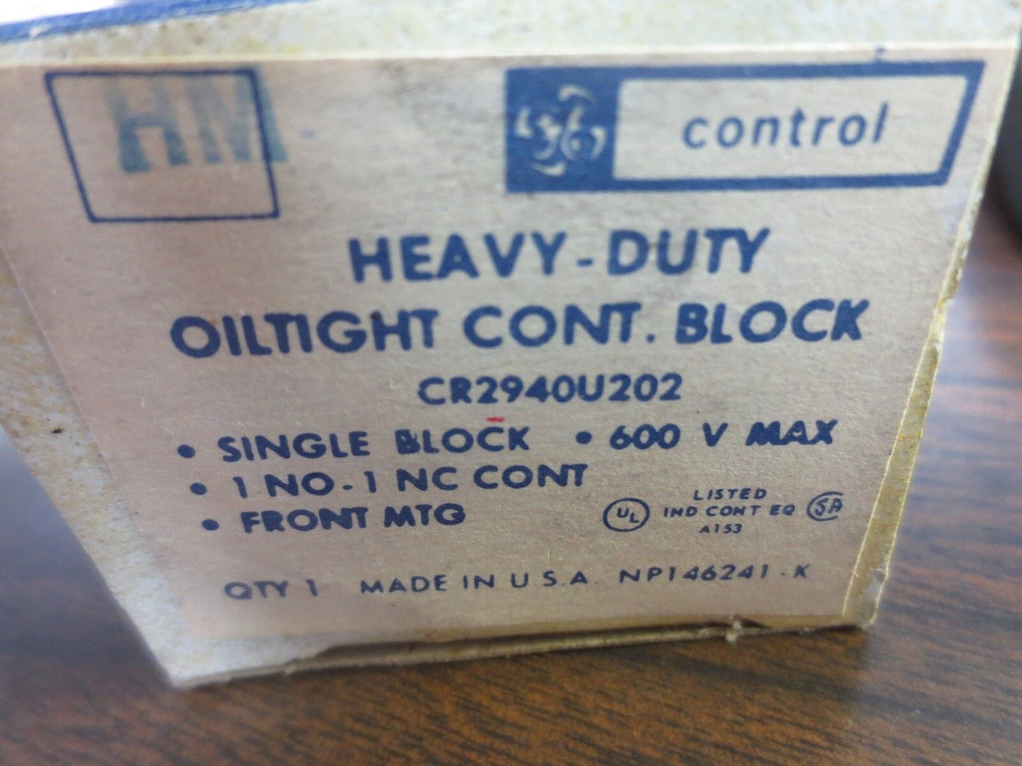 GENERAL ELECTRIC CR2940U202 HEAVY-DUTY OILTIGHT CONTACT BLOCK - NEW SURPLUS