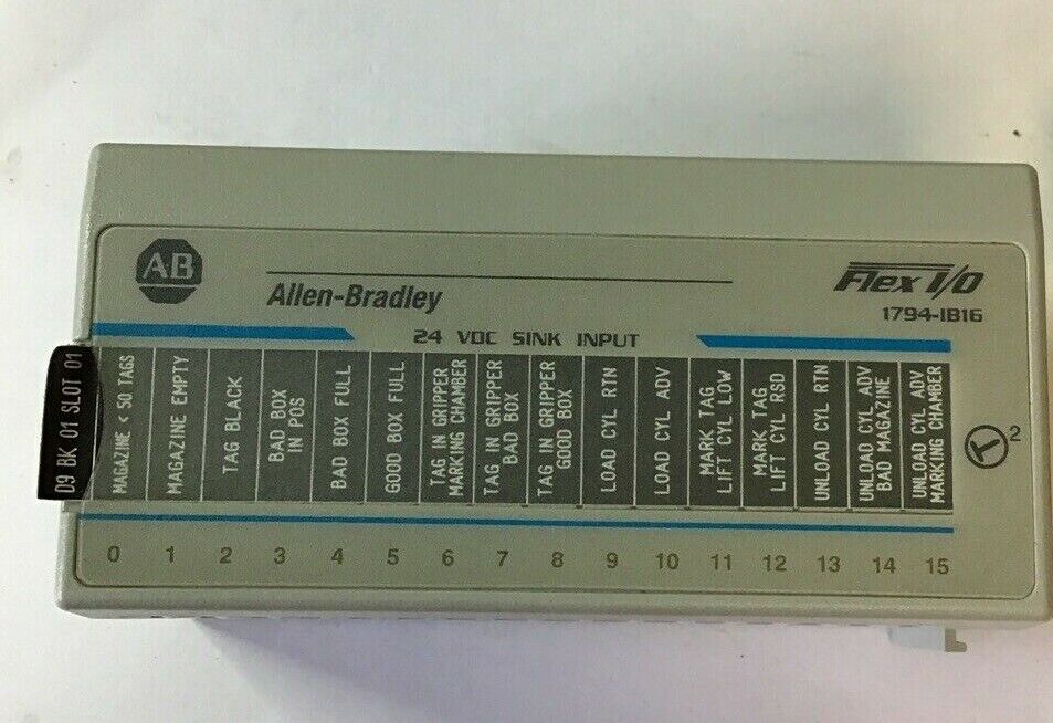 ALLEN BRADLEY FLEX I/O 1794-IB16 24 VDC SINK INPUT W/ 1794-TB3S TERMINAL BASE
