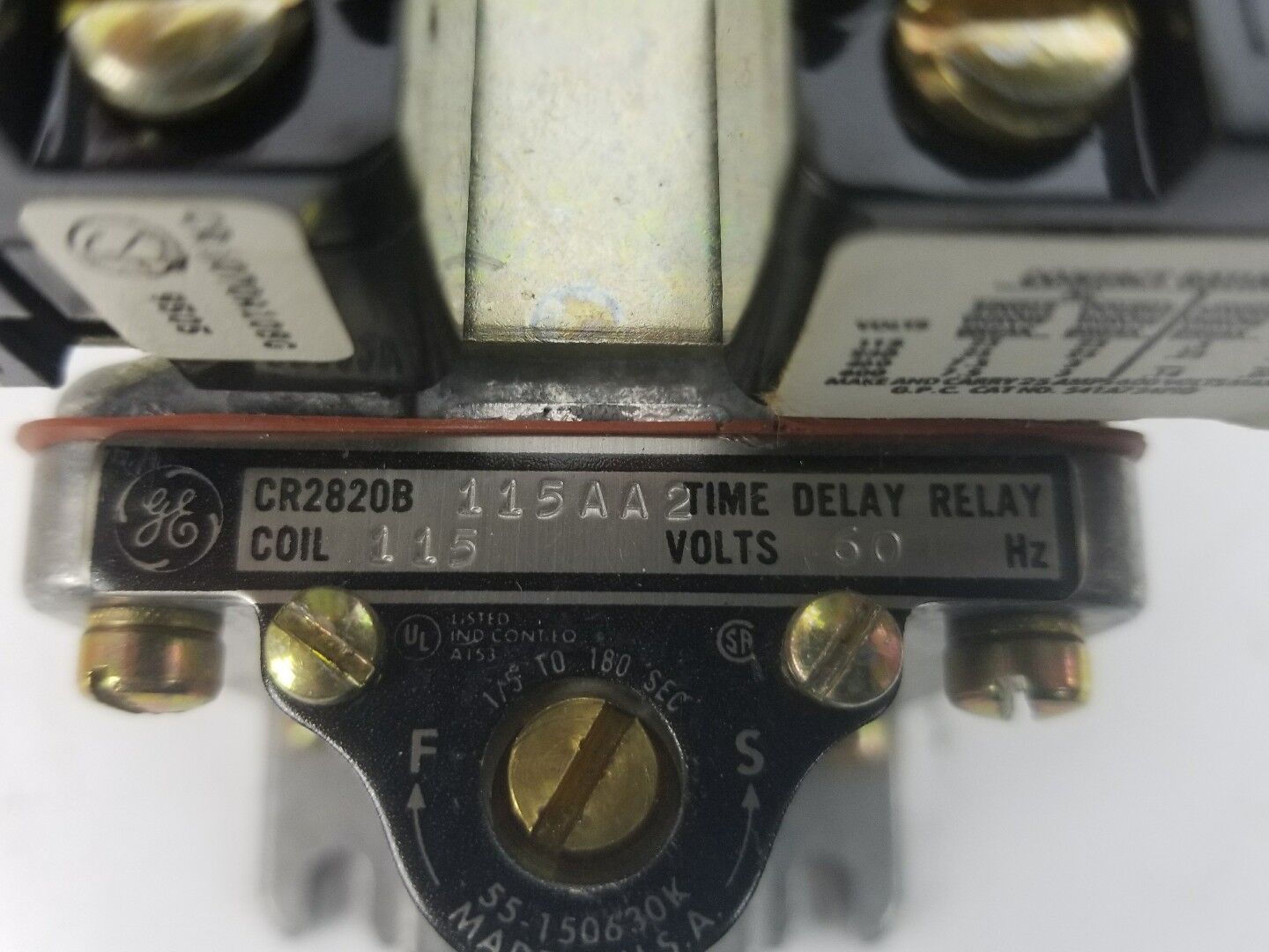 GE Time Delay Relay CR2820B115AA2 115V Coil 60Hz