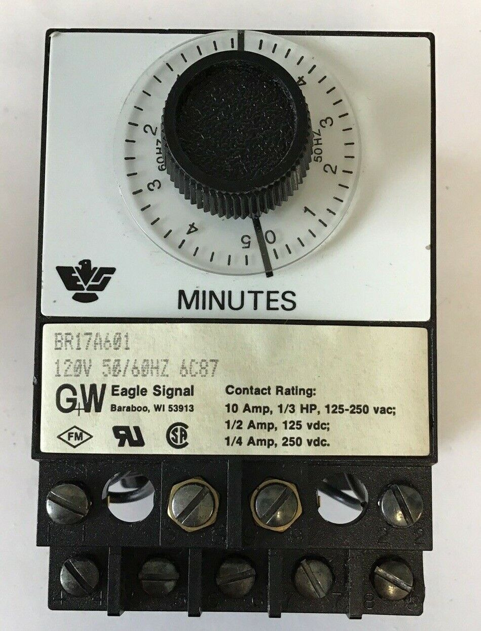 EAGLE SIGNAL BR17 A601 TIME DELAY RELAY 120V 50/60HZ