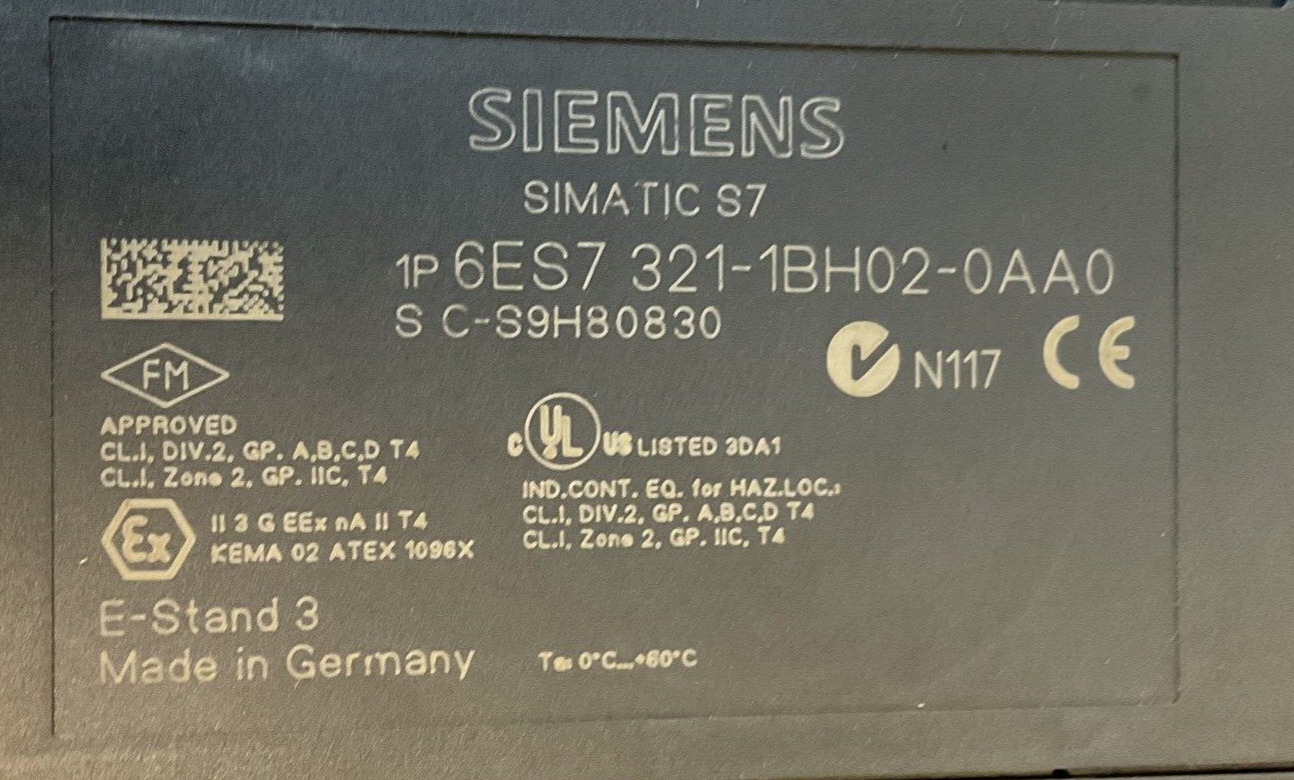 SIEMENS 6ES7 321-1BH02-0AA0 DIGITAL CARD